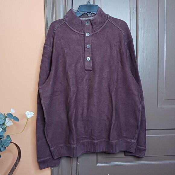 TOMMY BAHAMA Men's L Pullover Sweater Mock Neck - Picture 1 of 9